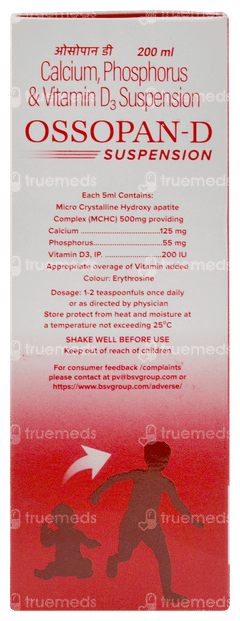 Ossopan D Strawberry Flavour Suspension 200ml Ossopan D Strawberry Flavour Suspension 200ml