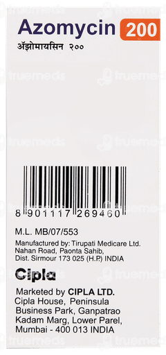 Azomycin 200 Peppermint & Orange Flavour Suspension 15ml Azomycin 200 Peppermint & Orange Flavour Suspension 15ml