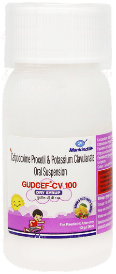 Gudcef Cv 100 Mango & Tutti Frutti Flavour Dry Syrup 30ml