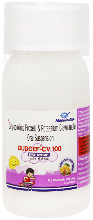Gudcef Cv 100 Mango & Tutti Frutti Flavour Dry Syrup 30ml