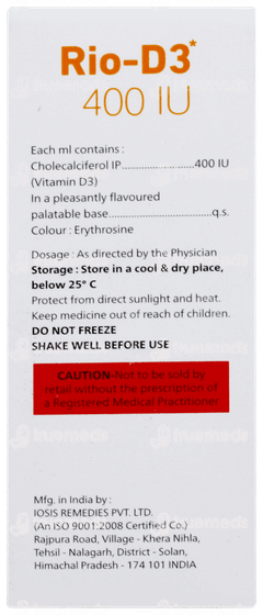 Rio D3 400iu Solution 30ml