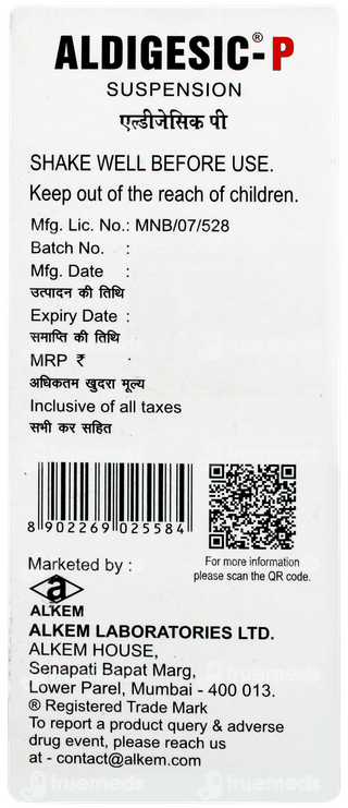 Aldigesic P Mango Flavour Suspension 60ml