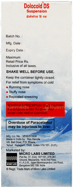Dolocold Ds Suspension 60ml