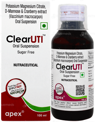 Clear Uti Sugar Free Suspension 100ml