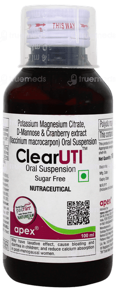 Clear Uti Sugar Free Suspension 100ml