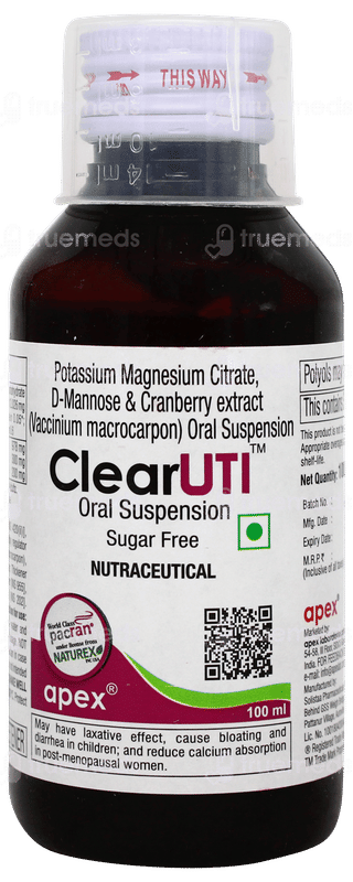 Clear Uti Sugar Free Suspension 100ml