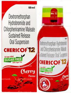 Chericof 12 Cherry Flavour Sugar Free Suspension 60ml