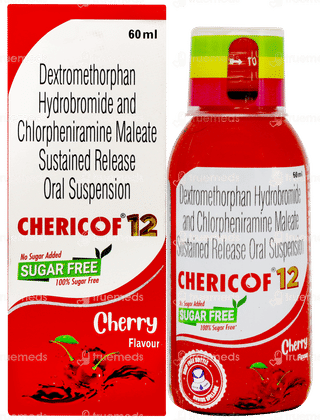 Chericof 12 Cherry Flavour Sugar Free Suspension 60ml