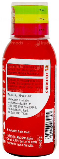 Chericof 12 Cherry Flavour Sugar Free Suspension 60ml