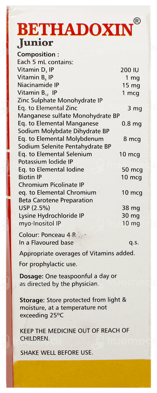 Bethadoxin Junior Mix Fruit Flavour Suspension 100Ml