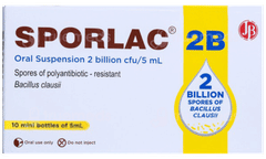 Sporlac 2b 10 Mini Bottles Of 5ml Suspension