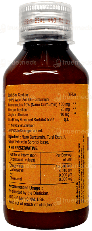 Curcon Improved Formula With Tulsi And Ginger In Honey Flavour Suspension 100ml