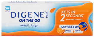 Digene Insta On The Go Orange Flavour Shots 10ml Pack Of 5 Suspensions