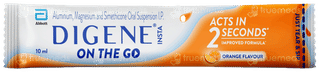 Digene Insta On The Go Orange Flavour Shots 10ml Pack Of 5 Suspensions