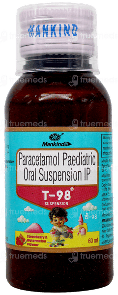 T 98 Strawberry & Watermelon Flavour Suspension 60Ml T 98 Strawberry & Watermelon Flavour Suspension 60Ml