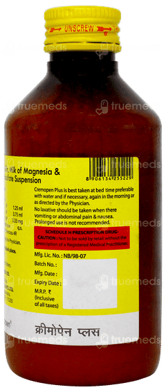 Cremopen Plus Refreshing Flavour Sugar Free Suspension 170ml Cremopen Plus Refreshing Flavour Sugar Free Suspension 170ml