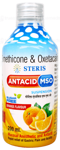 Antacid Mso Orange Flavour Sugar Free Suspension 200Ml Antacid Mso Orange Flavour Sugar Free Suspension 200Ml
