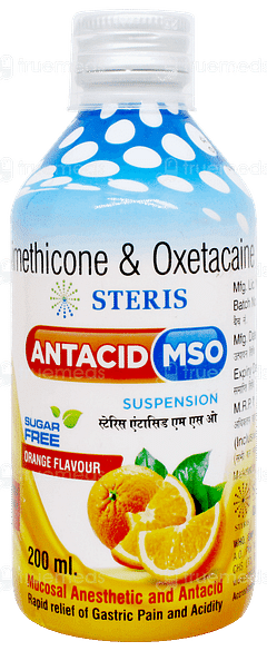 Antacid Mso Orange Flavour Sugar Free Suspension 200ml