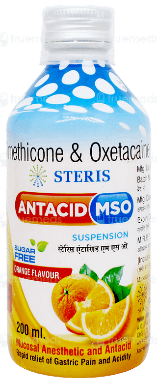 Antacid Mso Orange Flavour Sugar Free Suspension 200ml