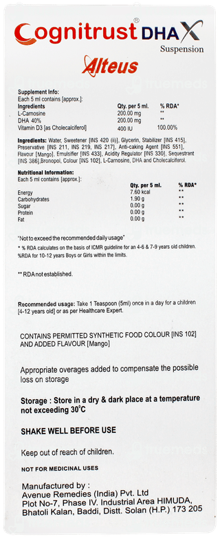 Cognitrust Dha X Mango Flavour Sugar Free Suspension 200ml