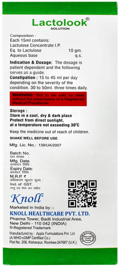 Lactolook Sugar Free Solution 450ml
