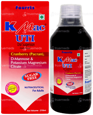 K Mac Uti Cranberry Sugar Free Suspension 210ml