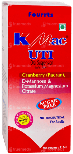 K Mac Uti Cranberry Sugar Free Suspension 210ml
