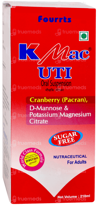 K Mac Uti Cranberry Sugar Free Suspension 210ml