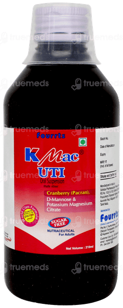 K Mac Uti Cranberry Sugar Free Suspension 210ml