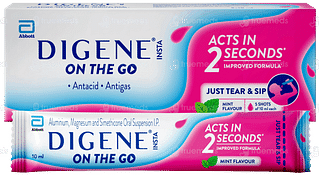 Digene Insta On The Go Mint Flavour Shots 10ml Pack Of 5 Suspension