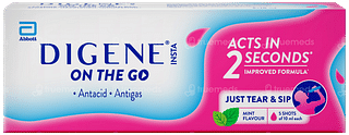 Digene Insta On The Go Mint Flavour Shots 10ml Pack Of 5 Suspension