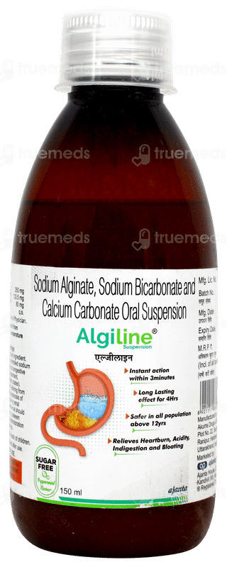 Algiline Peppermint Flavour Sugar Free Suspension 150Ml