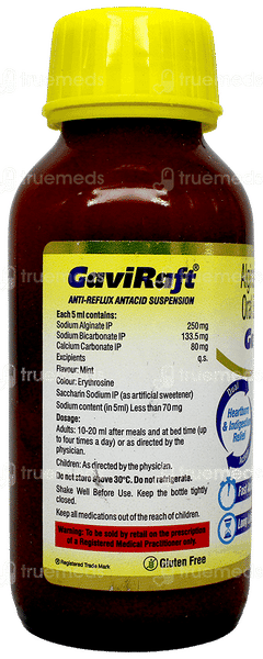 Gaviraft Mint Flavour Sugar Free Suspension 200Ml Gaviraft Mint Flavour Sugar Free Suspension 200Ml