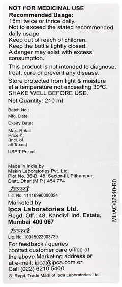 Cranpac Km Sugar Free Suspension 210ml