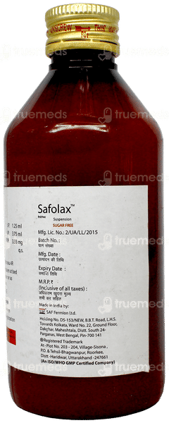 Safolax Sugar Free Suspension 200Ml