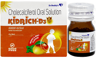 Kidrich D3 60000iu Mango & Mint Flavour Sugar Free Solution 5ml