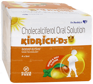 Kidrich D3 60000iu Mango & Mint Flavour Sugar Free Solution 5ml