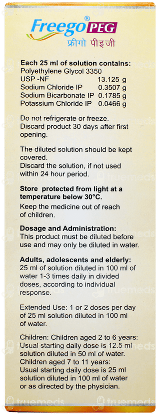 Freego Peg Orange Flavour Sugar Free Solution 200ml