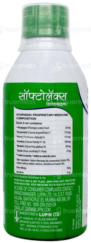 Softolax Liquifibre Mango Flavour Sugar Free Solution 225ml