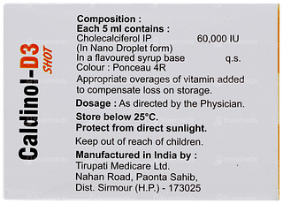 Caldinol D3 Shot Litchi Flavour Sugar Free Solution 5ml