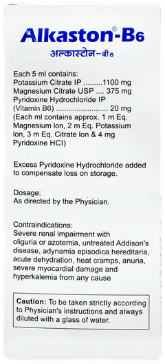 Alkaston B6 Raspberry Flavour Sugar Free Solution 450ml