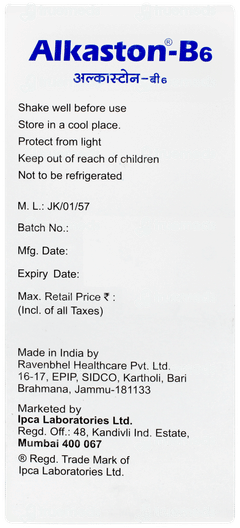 Alkaston B6 Raspberry Flavour Sugar Free Solution 450ml