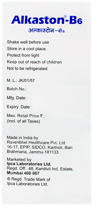 Alkaston B6 Raspberry Flavour Sugar Free Solution 450ml