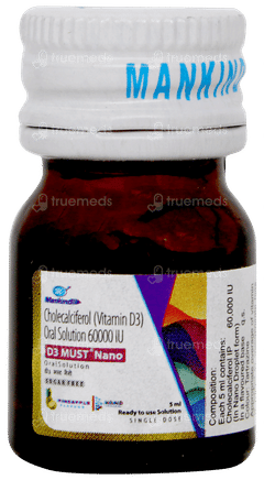 D3 Must Nano Pineapple Flavour Sugar Free Solution 5ml