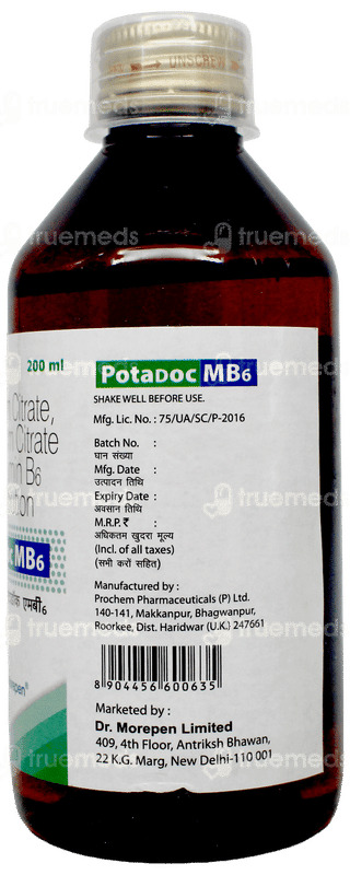 Potadoc Mb6 Pineapple Flavoured Sugar Free Solution 200Ml