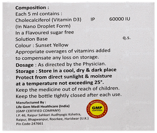 Supra D3 Nano Shots Orange Flavour Sugar Free Solution 5Ml