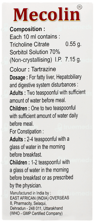 Mecolin Sugar Free Solution 200ml