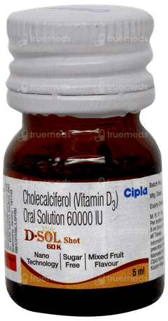 D Sol 60K Shot Mixed Fruit Flavour Sugar Free Solution 5Ml