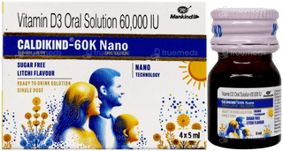 Caldikind 60K Nano Litchi Flavour Sugar Free Solution 5Ml