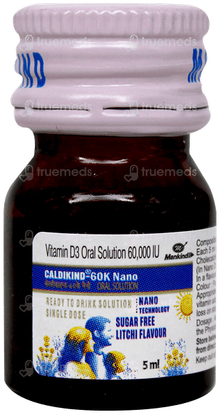 Caldikind 60K Nano Litchi Flavour Sugar Free Solution 5Ml